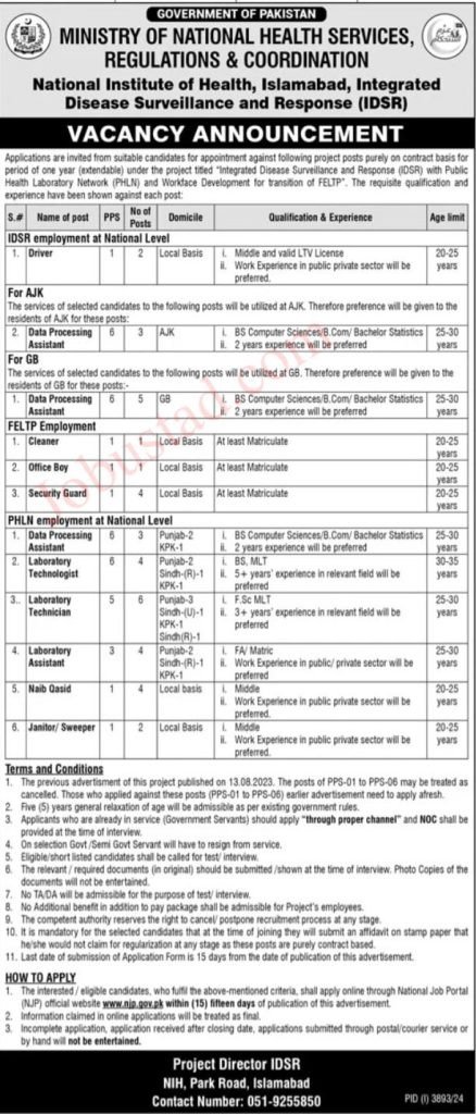 NIH New Jobs National Institute of Health In Islamabad 2024 NIH New Jobs National Institute of Health In Islamabad 2024